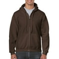 thumbnail image 1 of Gildan Mens Heavy Blend Full Zip Hooded Sweatshirt, S, Dark Chocolate, 1 of 2