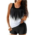 thumbnail image 2 of FcBaudy Womens Swimsuits Two Piece Swimsuit for Women Bathing Suit for Women Ladies Fashion Multicolor Gradient Print Back Cutout Swimming Trunks Sling Women Split Swimsuit Women Swimsuit, 2 of 6
