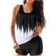 thumbnail image 1 of Modesto Trajes de Baño para las Mujeres Multicolor Gradiente Impresión de Espalda Recorte, Pantalones Cortos de Cintura Alta Y Sling Top para la Playa, la Piscina Y las Vacaciones, 1 of 6