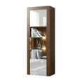 thumbnail image 1 of Milano Bookcase Matte Body & High Gloss Fronts, Walnut/White, 1 of 5