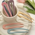 thumbnail image 6 of Fashion Candy Color Hair Sticks for Women Shell Hair Clip Pins Minimalist Elegant U Shape Girls Hairpins Hair Bun Maker Headwear, 6 of 10