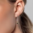 thumbnail image 3 of Gem Stone King 14K Two Tone Gold Black Onyx and Lab Grown Diamond Earrings for Women | 1.12 Cttw | Gemstone December Birthstone | Pear Shape 6X4MM, 3 of 6