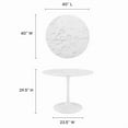 thumbnail image 6 of Modway Lippa 39.5" Round Artificial Marble Dining Table in White, 6 of 8
