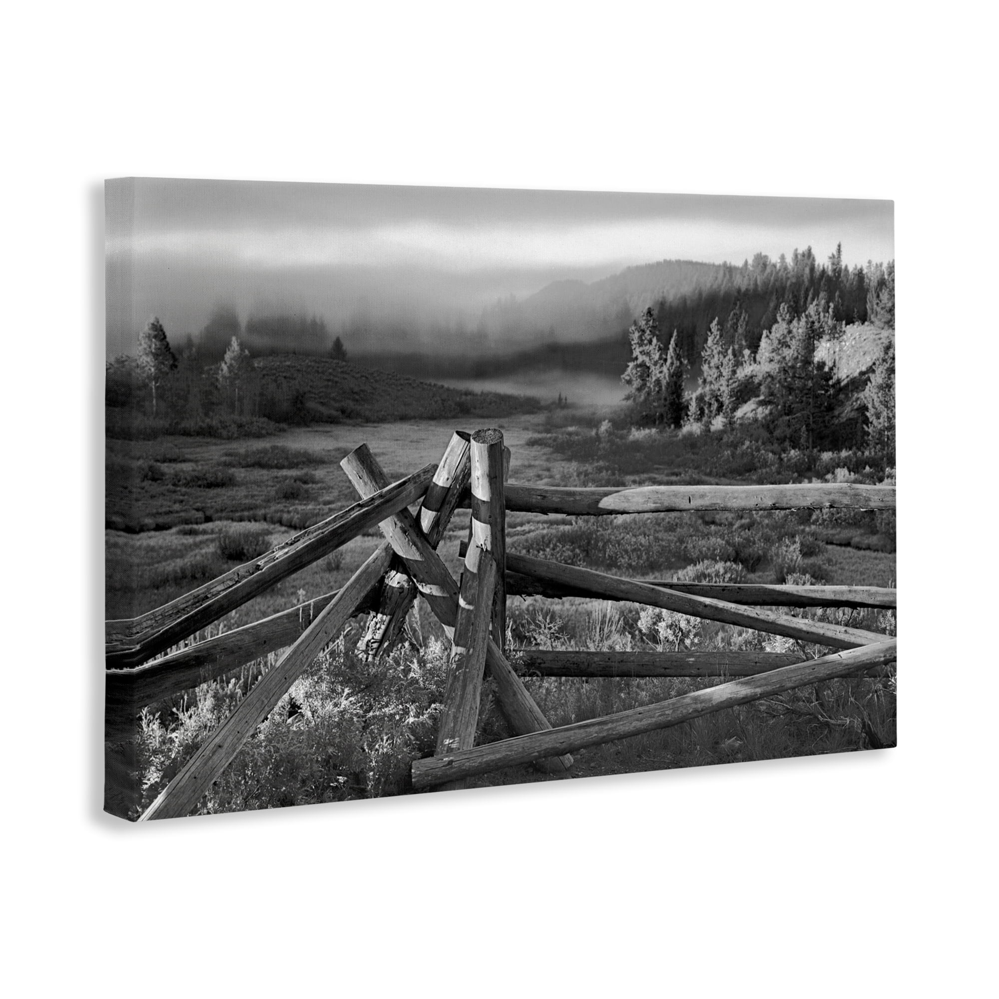 Grand Tetons Fence Beyond Canvas Wall Art, design by MJ Photography