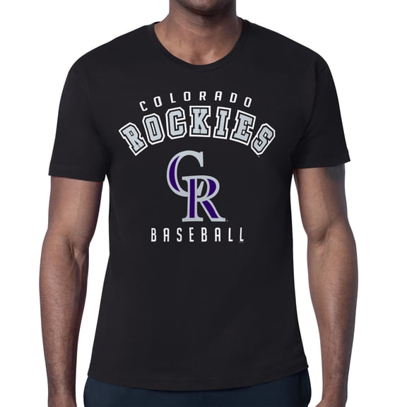 Men's Starter Black Colorado Rockies Team Logo T-Shirt