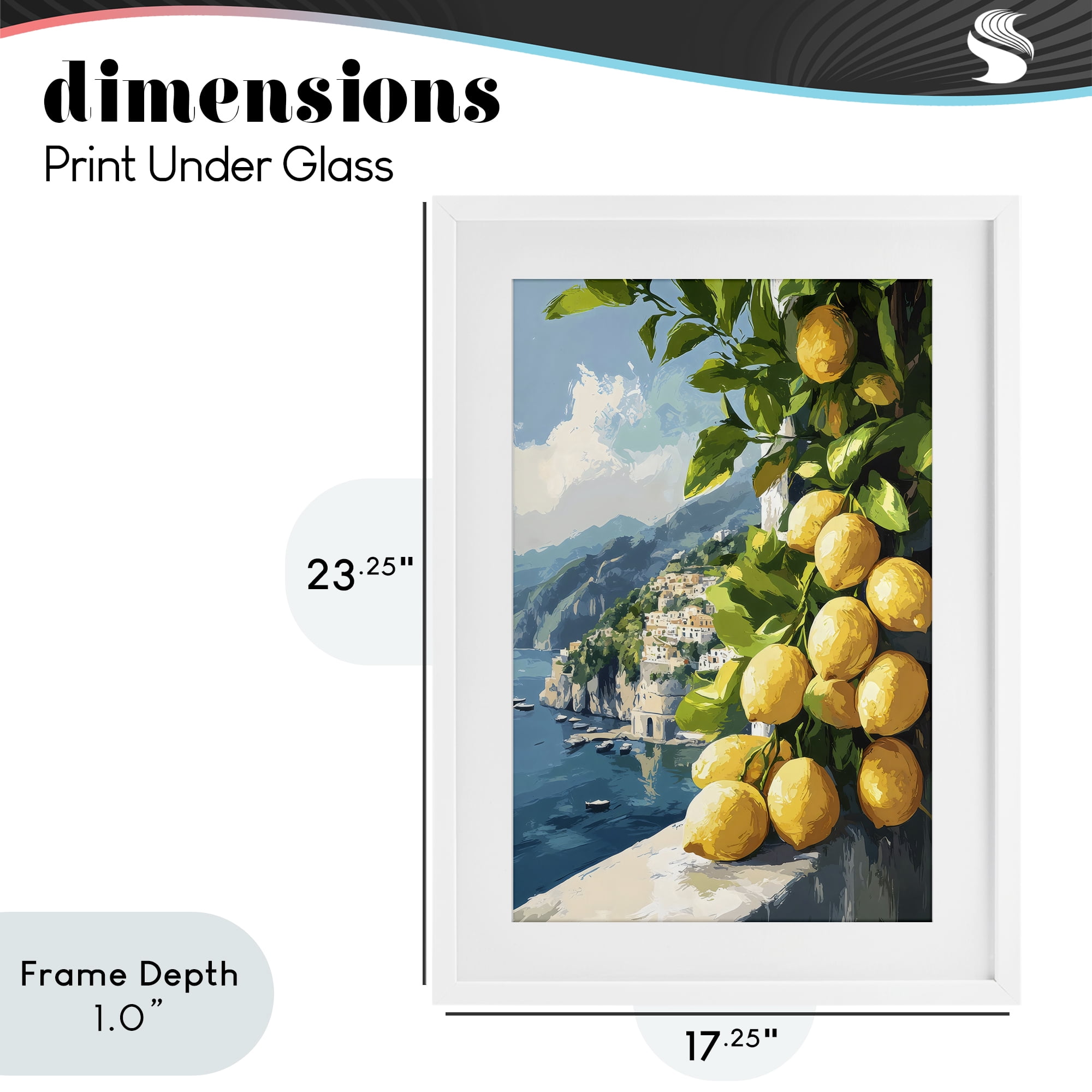 Stupell Industries Lemon Terrace Amalfi View White Framed Print Under Glass, design by Creative Studio