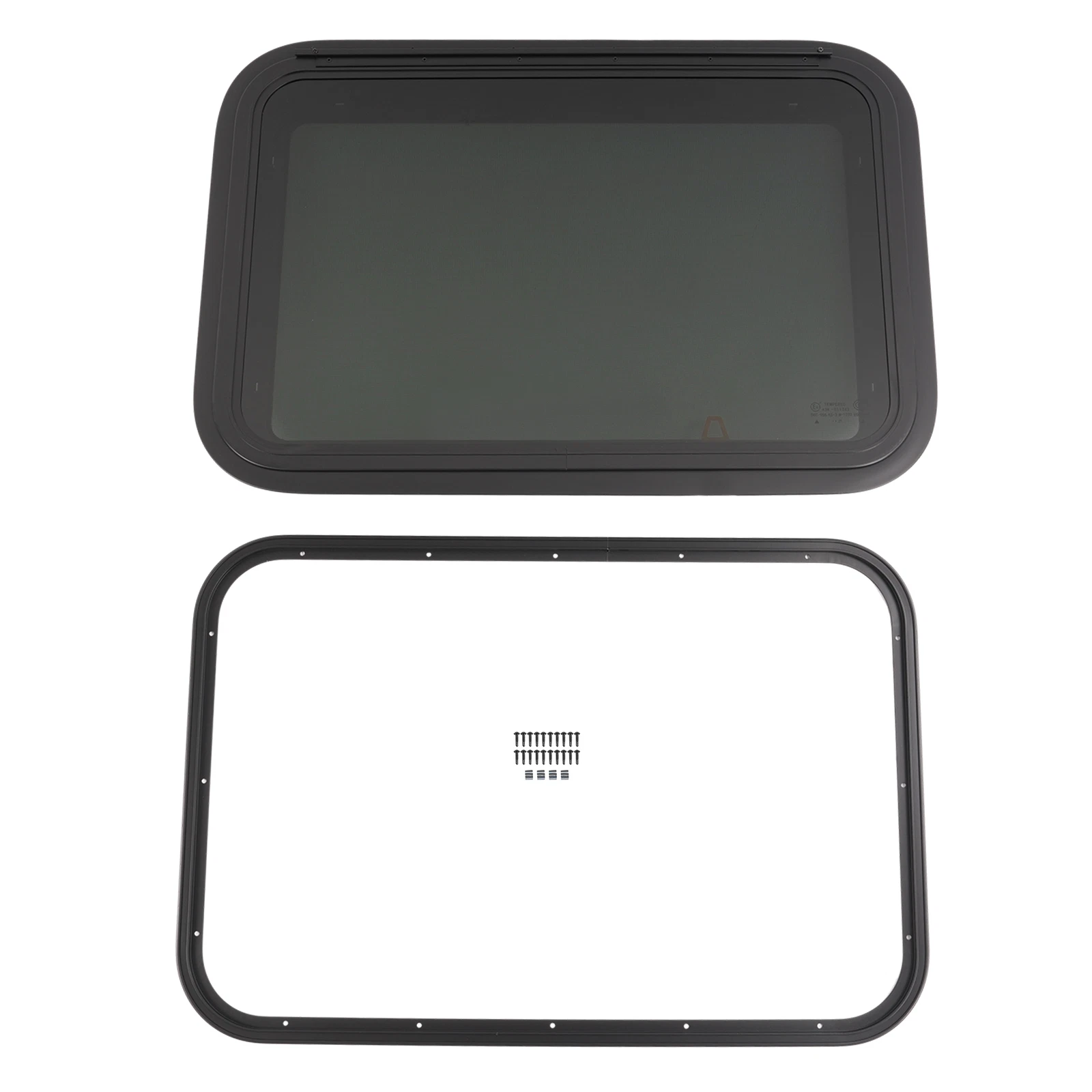 Kojem 30"×20" RV Window for Universal RV Parts - Black Frame/Dark Glass Aluminum