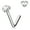 Silver, variant on Yohome L Bend Nose Ring Heart CZ Gem 20G Body Piercing Jewelry, Surgical Steel
