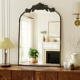 thumbnail image 2 of BEAUTYPEAK 38"x 24" Wall Decor Mirror Arched Metal Vintage Bathroom Mirror,Black, 2 of 8