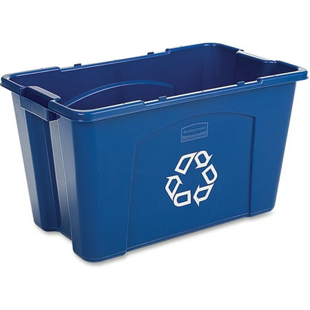 Magazine Recycle Bin - Rubbermaid Commercial Products FG571873BLUE Stackable Recycling Bin, 18 Gallon, Blue
