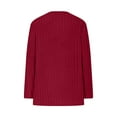 thumbnail image 3 of AherBiu Plus Size Tops for Women Ribble Knitted Long Sleeve Square Neck Side Slit Casual Loose Shirt Blouse Size XL-5XL, 3 of 4