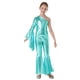 thumbnail image 5 of Mono de baile metálico brillante con parte inferior de campana para niñas, traje de actuación de baile de Jazz y Ballet con un hombro y manga acampanada, 5 of 5