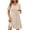 Beige, variant on Short Sleeve Dresses for Women V Neck Summer Midi Dresses Empire Waist Tunic Casual Dress with Pockets
