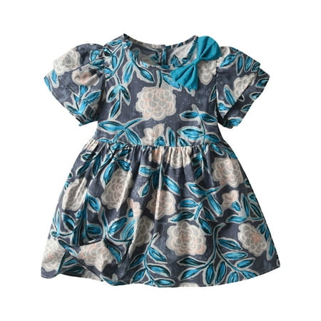 

Dress for Girls Candy Cane Dress Kids Toddler Baby Girls Spring Summer Floral Cotton Short Sleeve Princess Dress Clothes