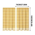 thumbnail image 3 of Mustard Yellow White Gingham Lace Hem Kitchen Curtain,Short Panel Window Valance for Sink,Breakfast Nook,Home Decor, 3 of 5