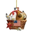 thumbnail image 2 of Christmas Chicken Ornament 2D Acrylic Rooster Hens with Santa Hat Hanging Pendant Farm Animals Family Chicken Christmas Tree Ornament for Holiday Winter Xmas, Home, Window, Car Decoration, 2 of 5