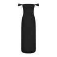 thumbnail image 6 of STETMN Women Elegant Satin Off The Shoulder Ruched Backless Maxi Dress Strapless Tube Sleeveless Dress, 6 of 7