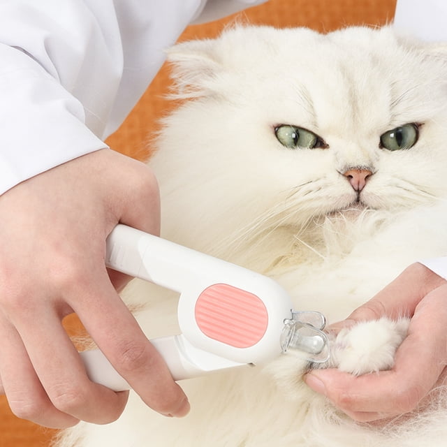 LED Pet Nail Clippers With Nail Catcher Lever Style Device For Cats And Dogs Lighted Claw Cutter Unit