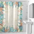 thumbnail image 2 of Summer Starfish Coral Shower Curtain, Watercolor Seaweed Ocean Retro Waterproof Shower Curtain Set with 12 Hooks Lightweight Bath Curtains Fabric Bathroom Decor 72x84 Inches, 2 of 9