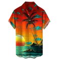 thumbnail image 1 of Camisa De Botones Para Hombre Camisa floral para hombres Tropical Casual Manga corta Botón abajo Impreso Camisas de playa (Red, M), 1 of 3