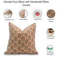 thumbnail image 4 of Fabdivine Block Print Throw Pillow Cover, 26x26 Inch Off white Linen Handmade Cushion Cover, Floral Print Boho Design Rust Pillow Cover for Sofa and Couch, 4 of 5