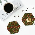 thumbnail image 4 of Lsque Color Music1 Pattern 4" Drink Coasters Set of 4, PVC Leather Absorbent Coasters, Table Coaster Set Decorative Coffee Cup Coasters Housewarming Gift -Hexagon, 4 of 6