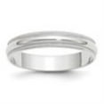 thumbnail image 4 of Auriga Fine Jewelry 10K White Gold 4mm Lightweight Milgrain Half Round Wedding Band for Women Size 4, 4 of 5