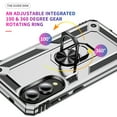 thumbnail image 4 of Dteck Case for Samsung Galaxy S25 Edge,Military Grade Drop Impact Case 360 Metal Rotating Ring Kickstand Holder Armor Heavy Duty Shockproof Cover for Galaxy S25 Edge,Silver, 4 of 7