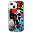 thumbnail image 1 of MUNDAZE Apple iPhone 13 Mini Shockproof Clear Hybrid Protective Phone Case Skull Face Graffiti Painting Art Cover, 1 of 5