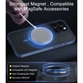 thumbnail image 3 of for iPhone 12 Pro Max Case Compatible with MagSafe, Translucent Matte Shockproof Phone Case Cover - Blue, 3 of 7