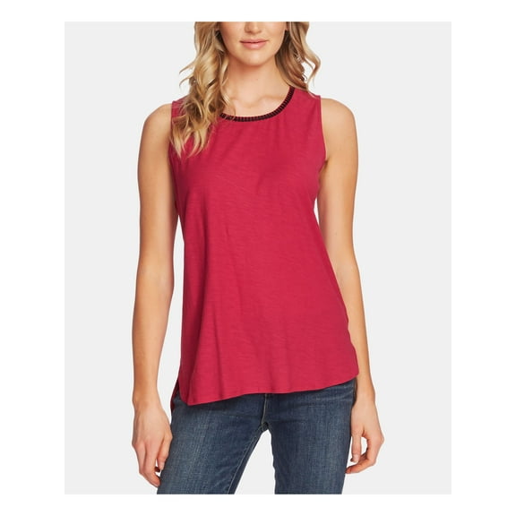 VINCE CAMUTO Womens Pink Sleeveless Jewel Neck Tank Top M