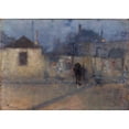 thumbnail image 2 of Nils Kreuger 24x18 Black Ornate Framed Double Matted Museum Art Print Titled: Street in Montparnasse, Paris (1884), 2 of 5