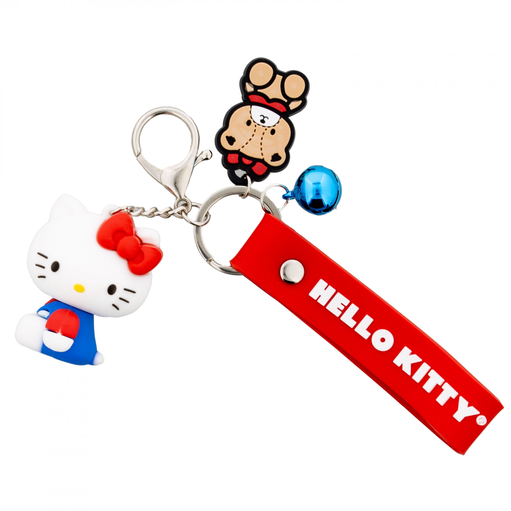 Hello Kitty Head Zipper Pull Snap Hook Keychain, Pink, Cute Plush