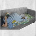 thumbnail image 6 of Butterfly Soft Flannel Fleece Throw Blanket, Daisies with Butterflies on Scenic Sky Chamomiles Animal Nature Happiness Art, Cozy Plush for Indoor and Outdoor Use, 50" x 60", Multicolor, by Ambesonne, 6 of 6