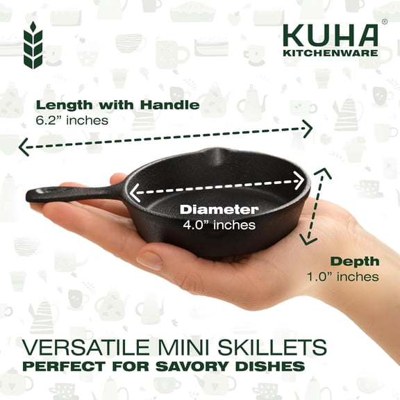 Mini Cast Iron Skillets 4' (Pack of 6)