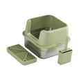 thumbnail image 2 of STARTIST Cat Litter Box Cat Litter Container High Side Anti Splashing Pet Litter Tray Olive, 2 of 9