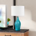 thumbnail image 2 of Henn&Hart 14" Lampe de Table en Porcelaine/tissu Vert, 2 of 9