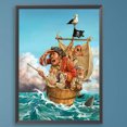 thumbnail image 1 of Cuadros Decorativos Kit de pintura por números DIY pirata aceite arte imagen artesanía hogar pared decoración (037) Wdftyju embutido en tela, 1 of 8