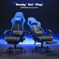 thumbnail image 3 of RSPGame Ergonomic Gaming Chairs for Adults,Pocket Spring Cushion,PU Leather Office Chairs with Lumbar Support and Retractable Footrest,Home and Office Computer Chairs-Blue Racing, 3 of 13