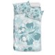 thumbnail image 1 of Juego de cama Aloha Flowers verde claro teal, 1 of 4