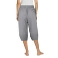 thumbnail image 4 of Wyobmus Women's Cotton Linen Summer Capri Pants Summer Causal Petal Hem Capris Drawstring Solid Elastic Waist Flowy Beach Trousers With Pockets Gray, 4 of 5