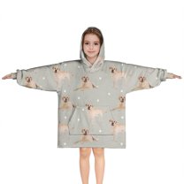Labrador Dog Blanket Hoodies for Kids 6-13YR Oversize Wearable Blanket Hoodies for Boys Girls Teens