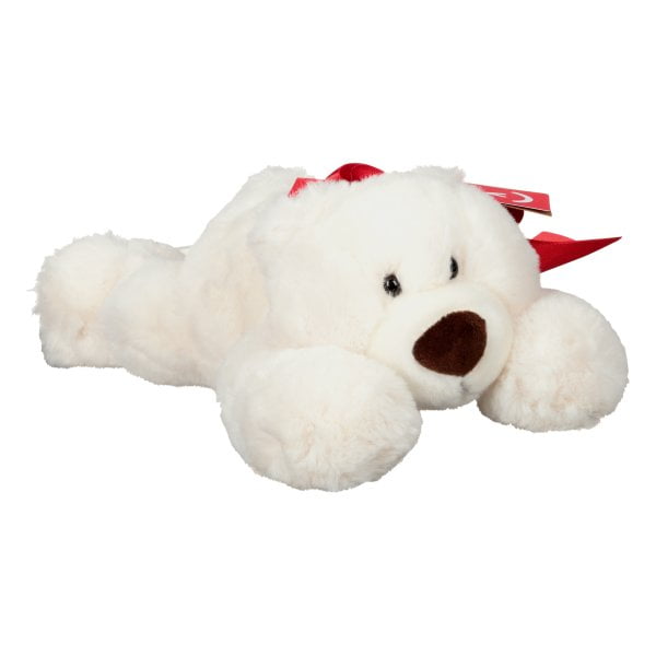 Aurora - Bear - 12" Hugga-Wug Bow Bear - White Plush - Walmart.com