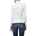 thumbnail image 3 of J. METHOD Women's Light Weight Basic Long Sleeve Turtleneck Knit Ribbed Shirt Sweater Mock Neck Top NEWT88 White M, 3 of 6