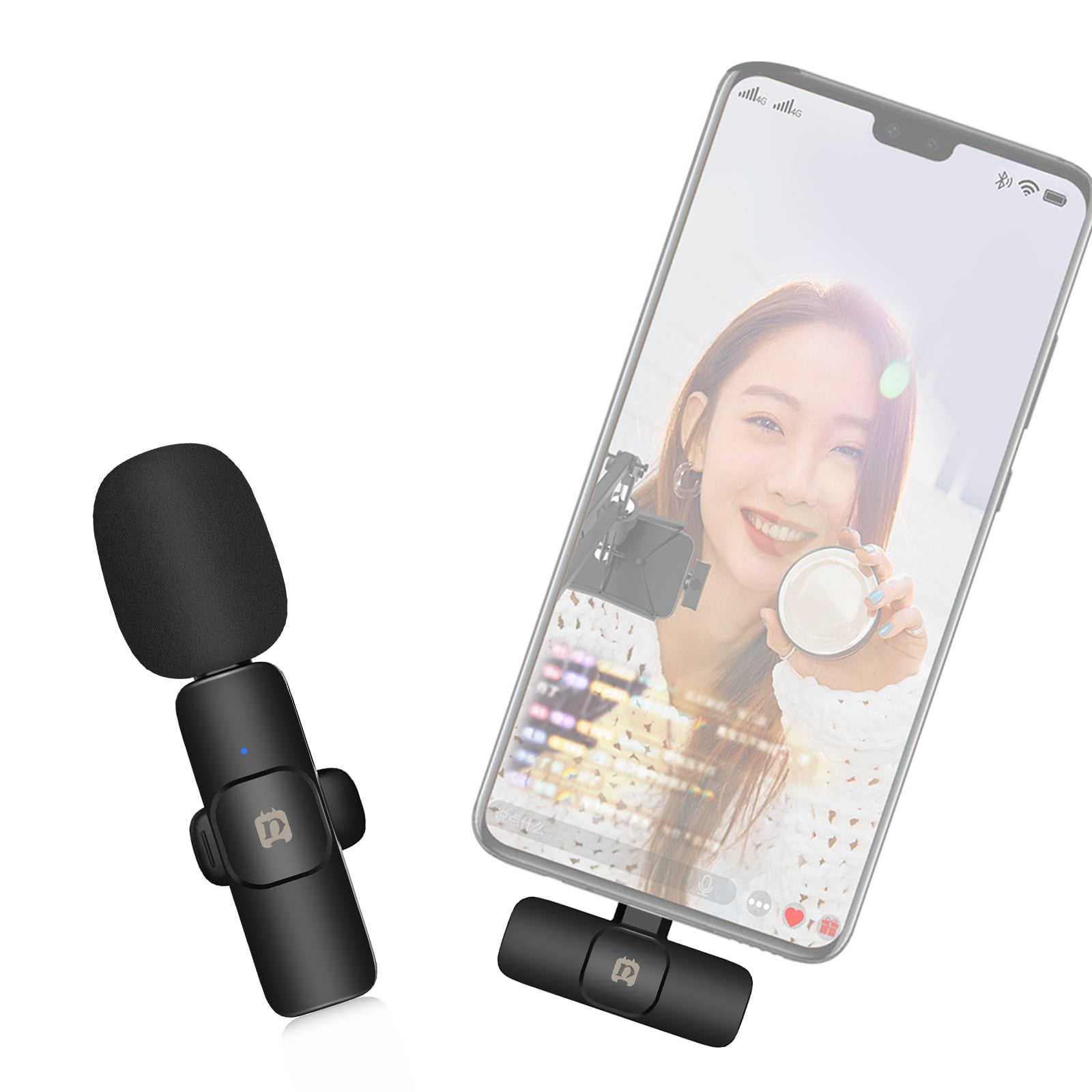 PULUZ Wireless Lavalier Noise Reduction Reverb Microphone for Type-C / USB-C Device, Support Phone