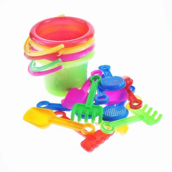 Beach Sand Toy Bucket Set for Kids Playing with 6Sets Plastic Tools