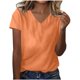 thumbnail image 1 of Blusas de Manga Corta para las Mujeres Verano Color Sólido V-Cuello Blusa de Manga Corta, Poliéster Casual Top para las Mujeres, Lavado a Mano Toda la Temporada, 1 of 4