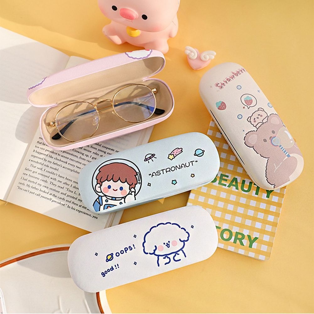 Manunclaims Cute Cartoon Glasses Case Eyeglasses Protector Container Reading Glasses Storage Box, Size: One size, Other