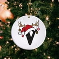 thumbnail image 4 of Black 26 Letter Christmas Tree Hanging Pendant with Reindeer Antler Decorative Balls Santa Hat 3.15" White Acrylic Discs Alphabet Keepsake for Holiday Xmas Winter Decor, 4 of 9