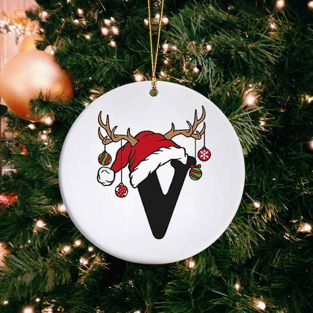 Adorno navideño personalizado con nombre y letra, ideal para decorar el árbol de Navidad de tu familia, mamá, papá, amigos y hermanas.